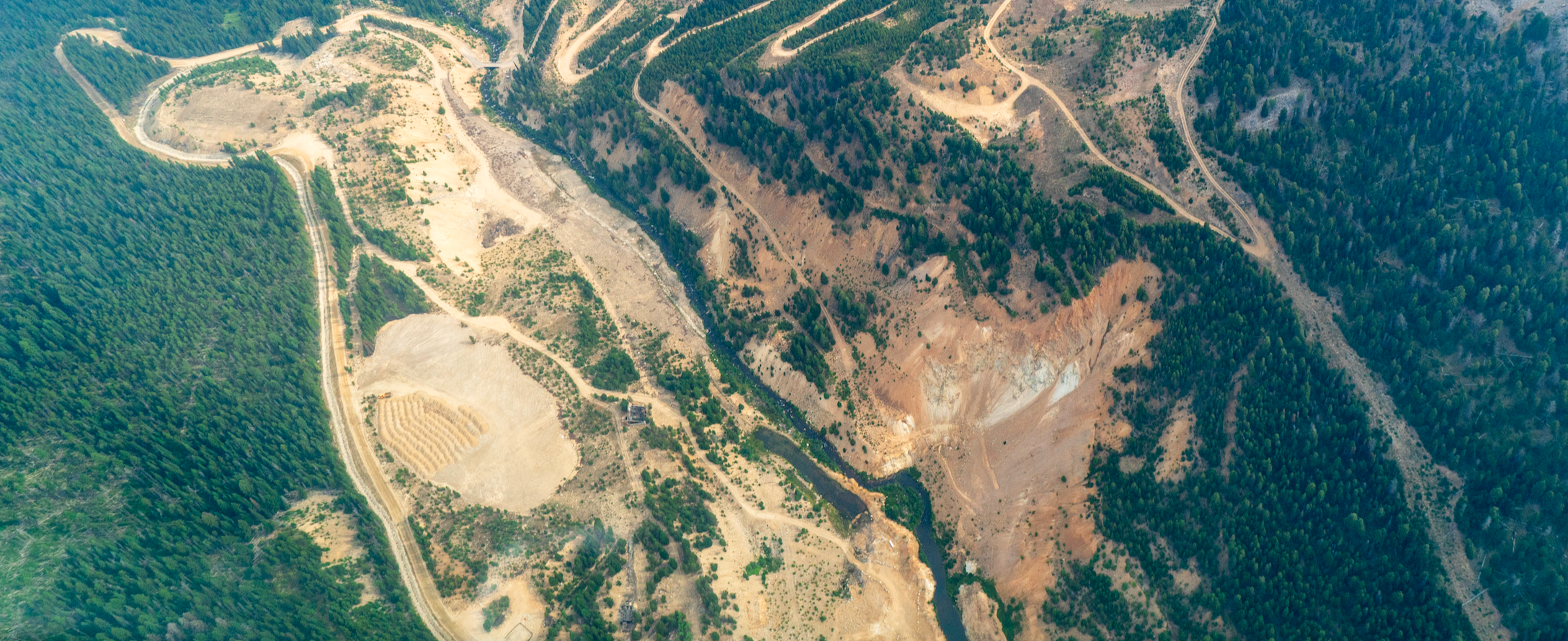 Arial view of Stibnite