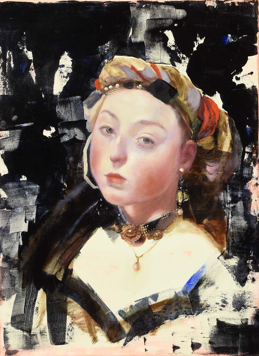 Lady Margot oil on canvas portrait collection by Nina Koba Canadian artist