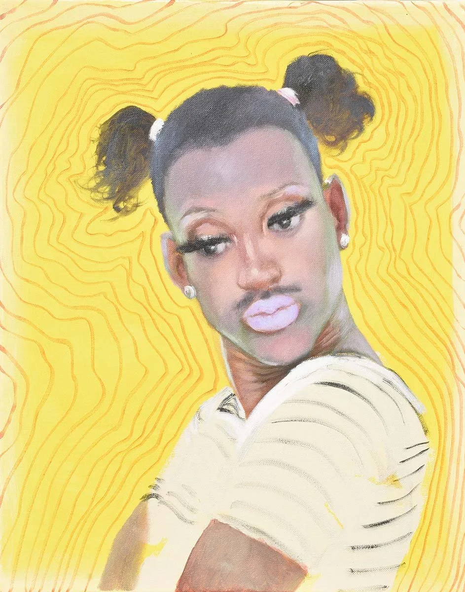 Portrait No. 16 from Nina Koba's art collection Faces of TikTok, oil on Canvas 16 by 20 inches