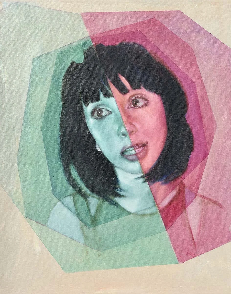 Oil on Canvas Portrait No. 17 from Nina Koba's art collection Faces of TikTok, oil on Canvas 16 by 20 inches