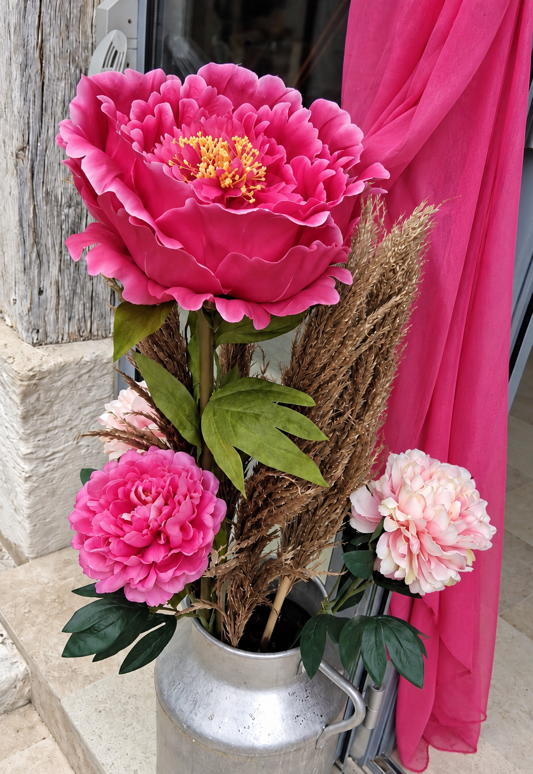 Fleur artificielle XXL – Pivoine rose fuchsia
