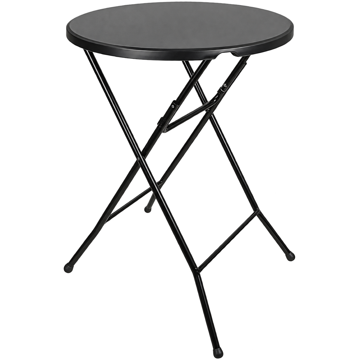 Mange-debout rond pliant de 80 cm de diamètre et 110 cm de hauteur, disponible à la location pour réceptions et événements en Normandie.
