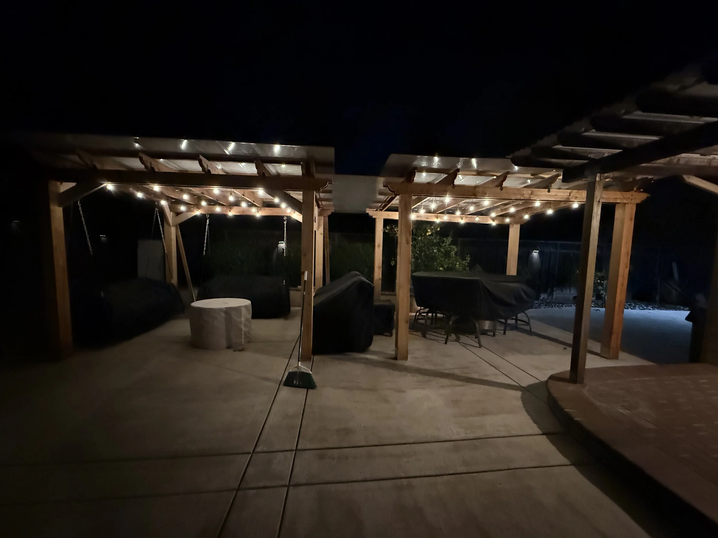 Pergola patio cover with translucent roof, San Jose backyard