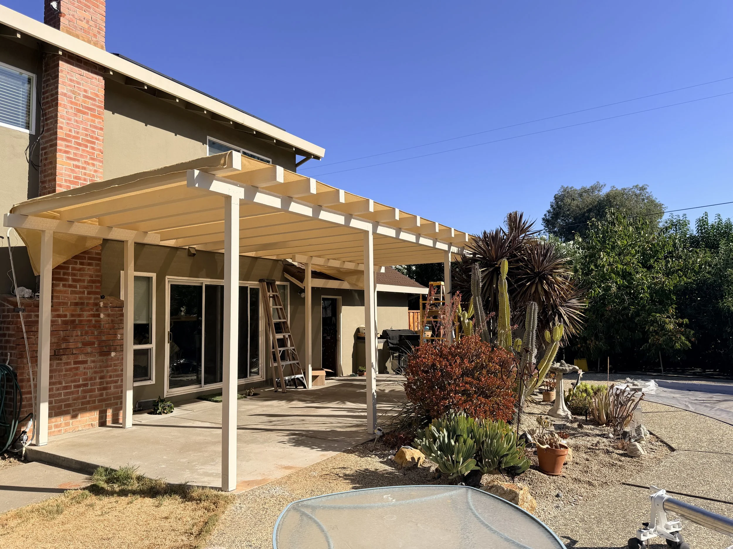 Finished patio cover on a San Jose home
