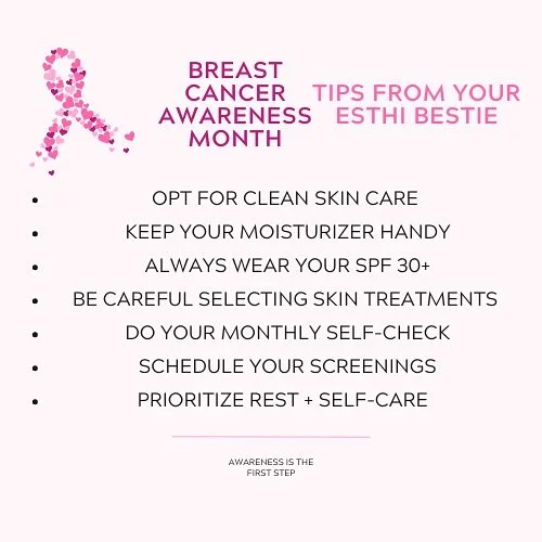 🎗 October is Breast Cancer Awareness Month, and as your local esthetician I want to remind you that skin care is more than beauty, it&rsquo;s part of your overall wellness.

✨ Choose gentle, clean products
✨ Keep your moisturizer + SPF on deck
✨ Be 