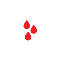 Blood drops over a silhouette of a person with a sad face