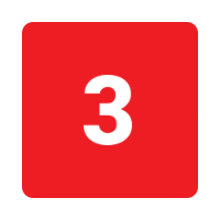 Red square with the number three in white.