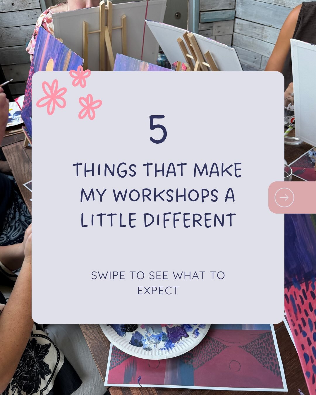 My workshops are a little different 🎨

We go straight in with paint, there&rsquo;s no pressure to copy exactly what I&rsquo;m doing and you definitely don&rsquo;t need to already know how to paint.

I&rsquo;ll guide you through the process, but what