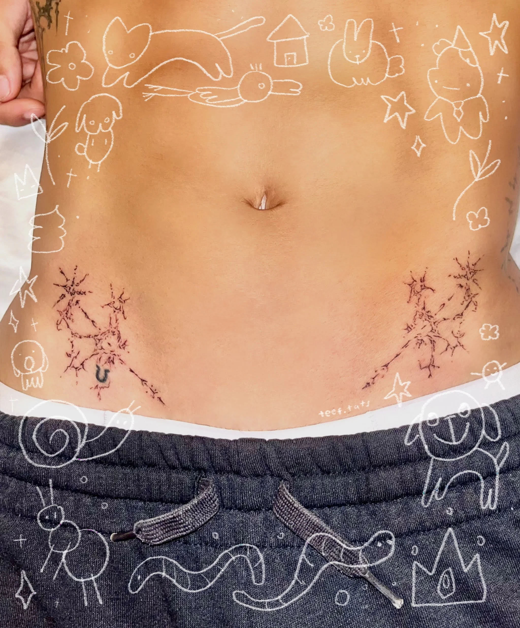 cybersigilism neotribal adonis belt/ v-line  tattoo