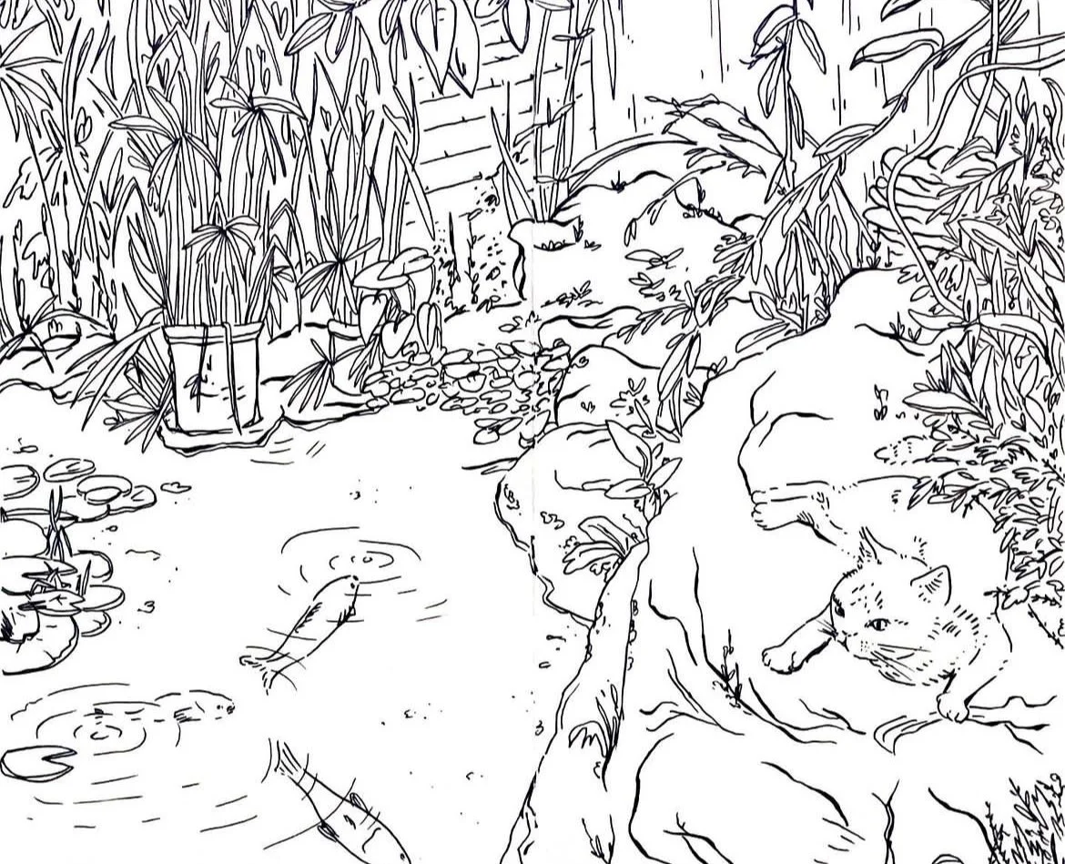 Pond in Jingdezhen- live drawing with ink