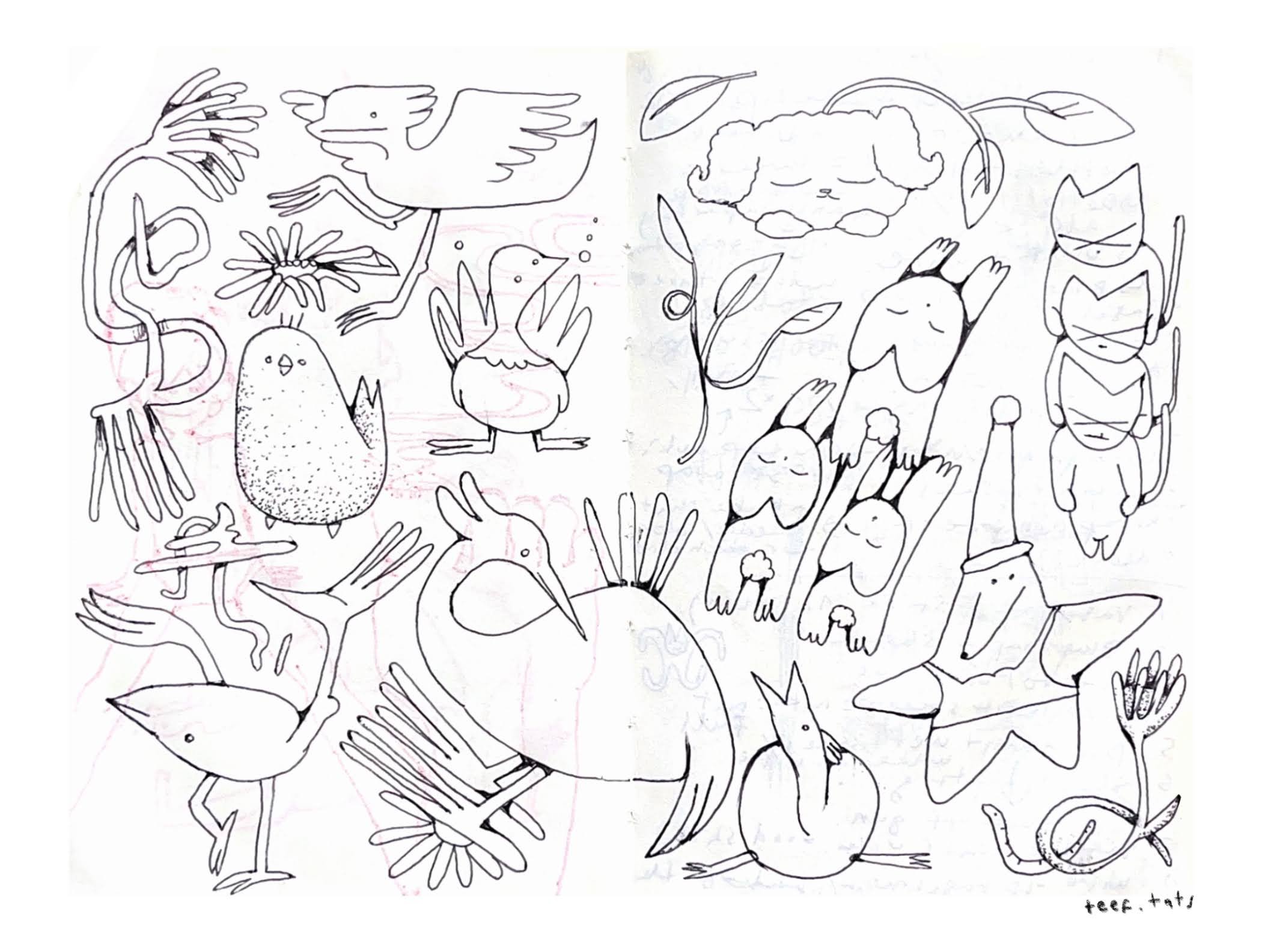 Cute Linework tattoo flash design y2k simplistic