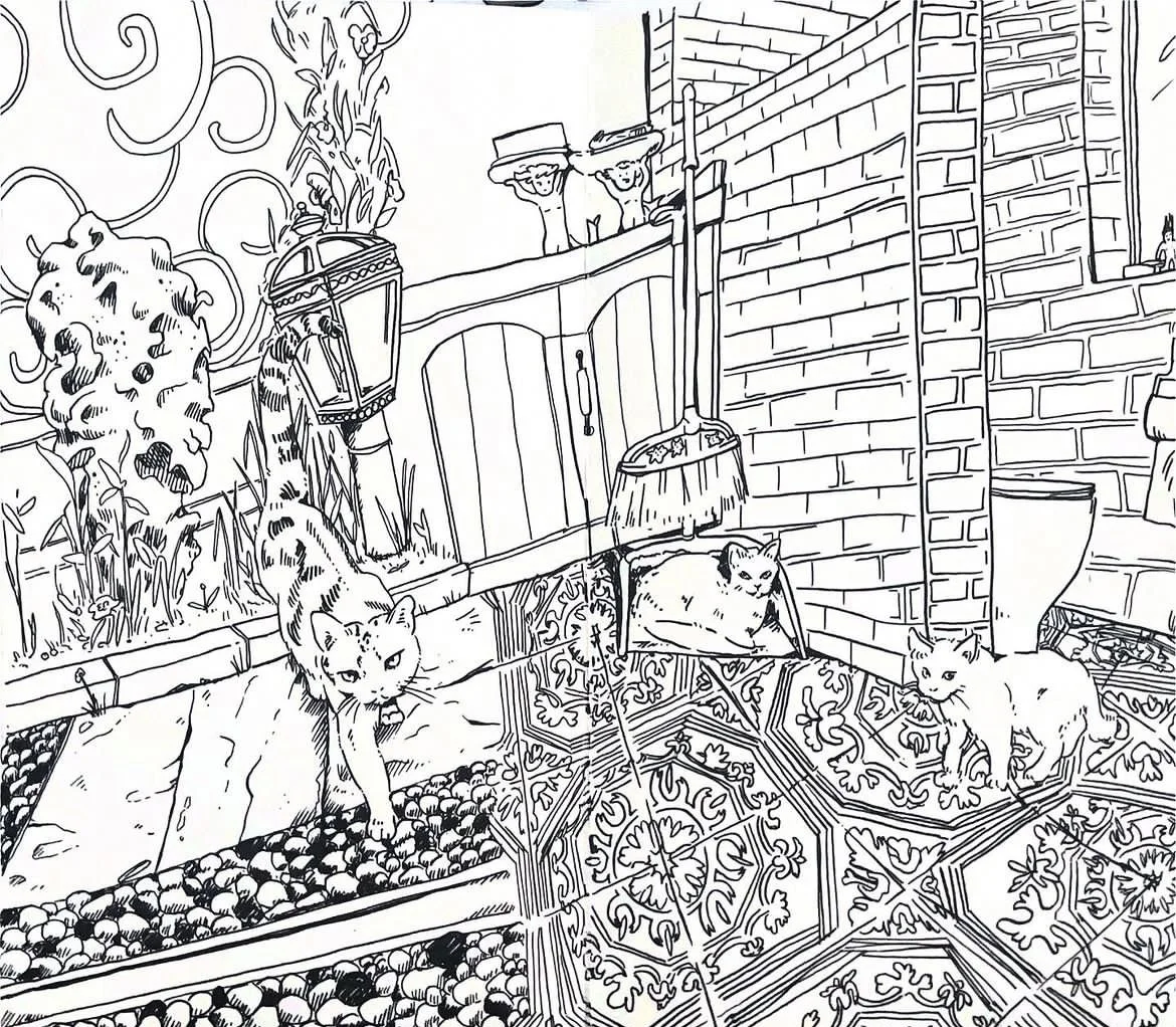 Cats- live drawing with ink