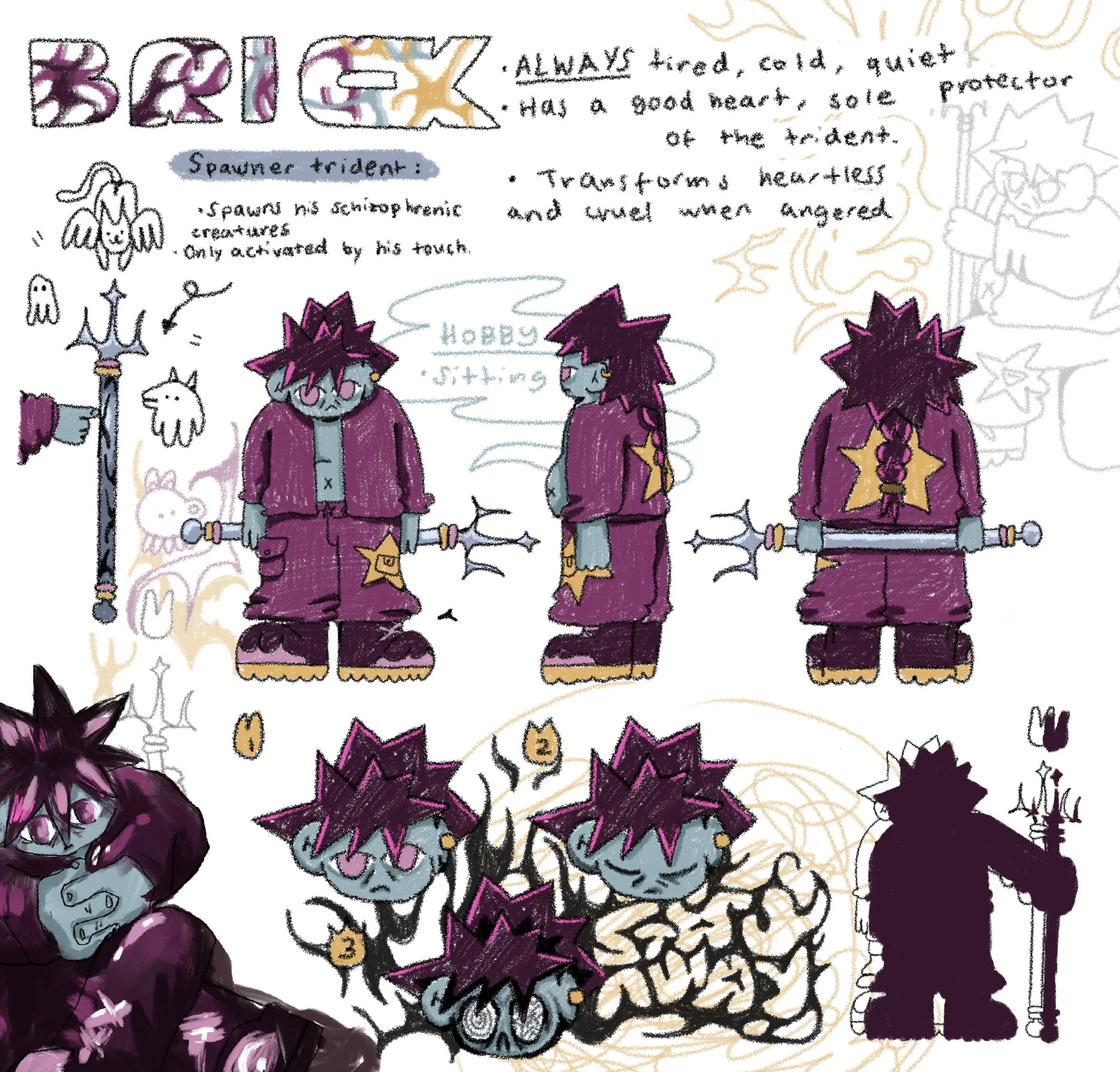 Brick: Character design sheet