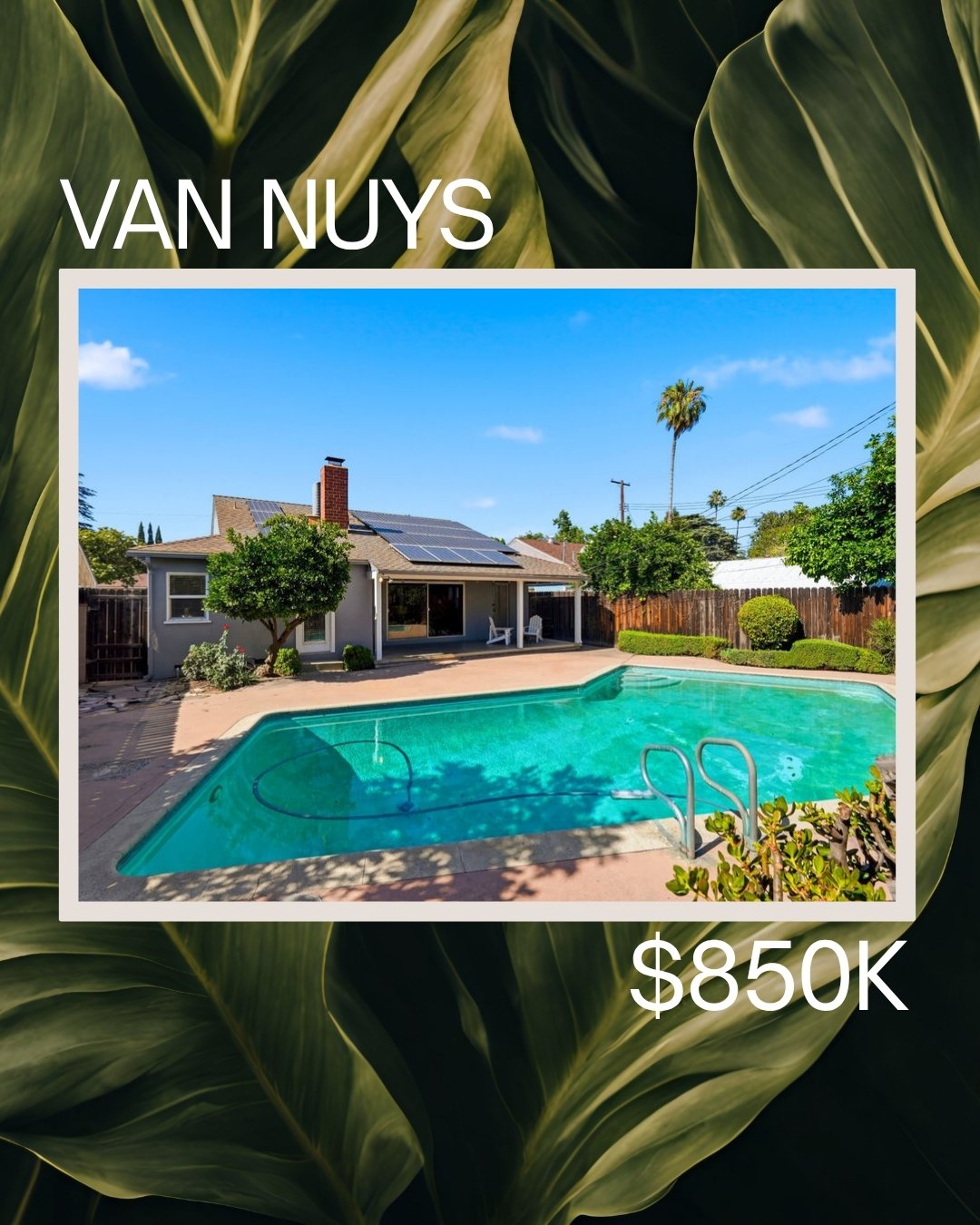 Cute home in Los Angeles under $1 million located in Van Nuys. Homes with pools in L.A.