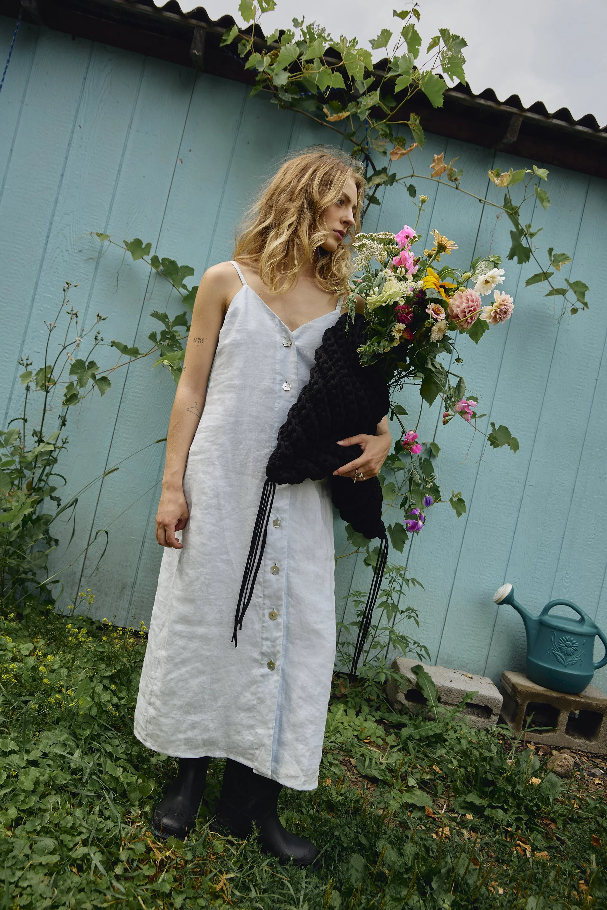blue annette linen long dress with buttons montreal designer.jpg