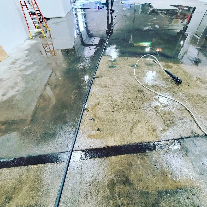 Concrete power washing...