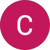 A pink circle with the letter C inside