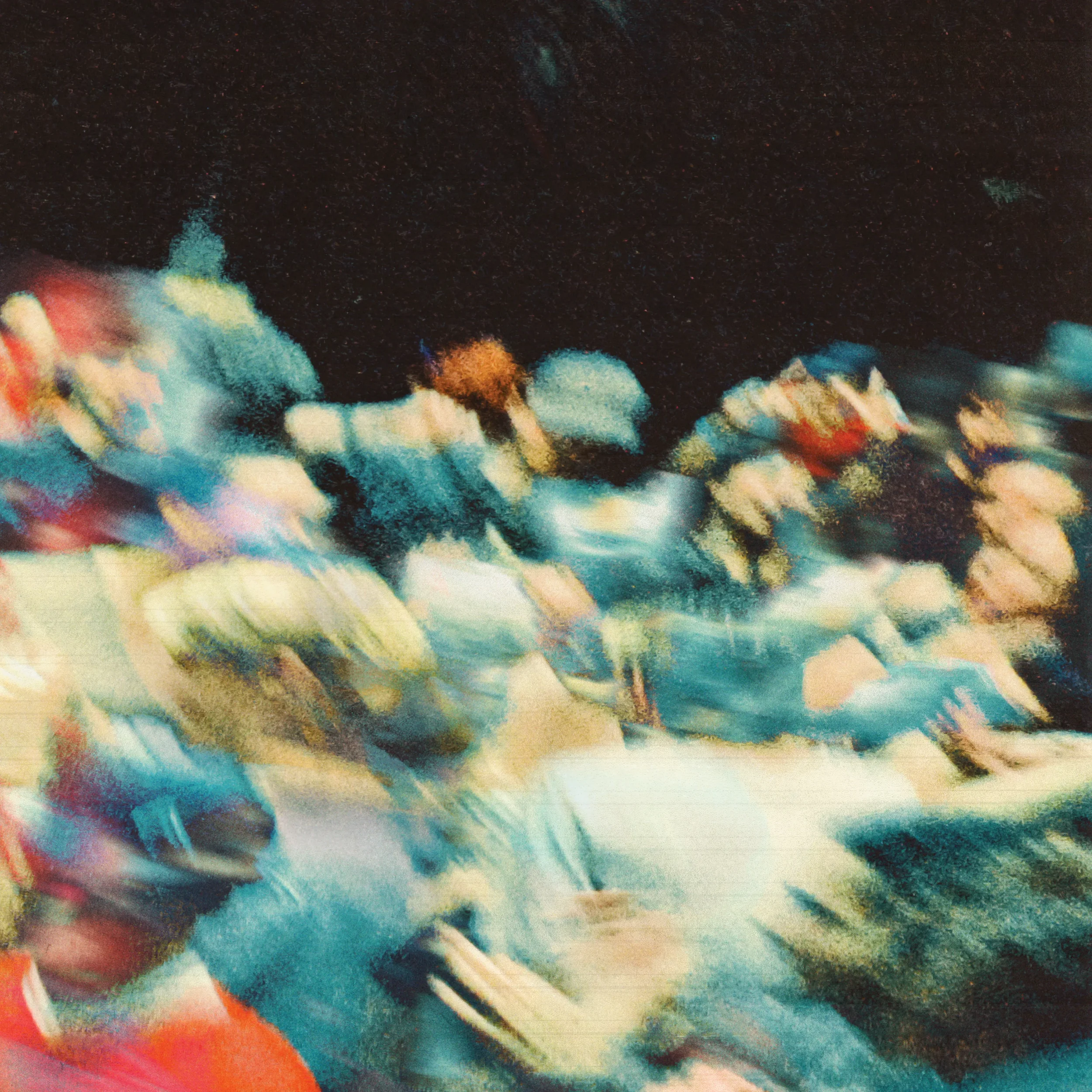 Lovers Dance Academy album cover with blurry colorful crowd dancing at night.