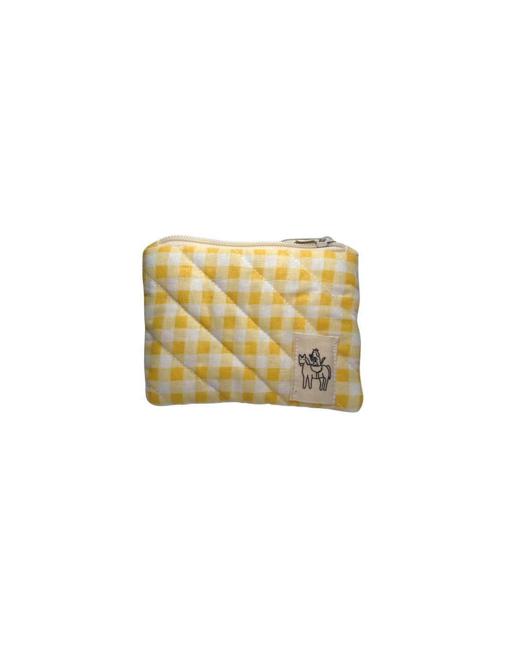 Yellow Gingham Coin Pouch