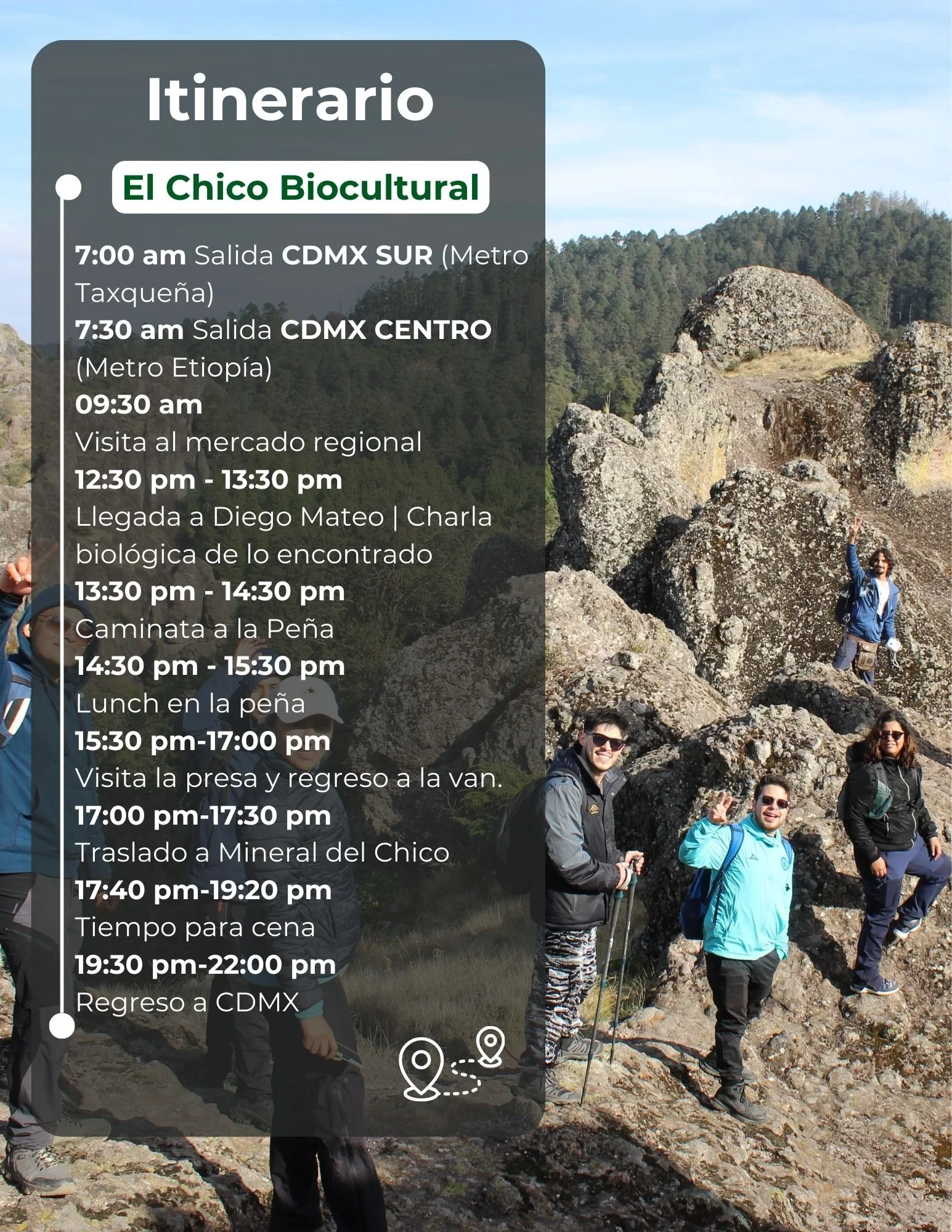 Tour a mineral del chico, visita a diego mateo, mercado regional y pueblo mágico mineral del chico