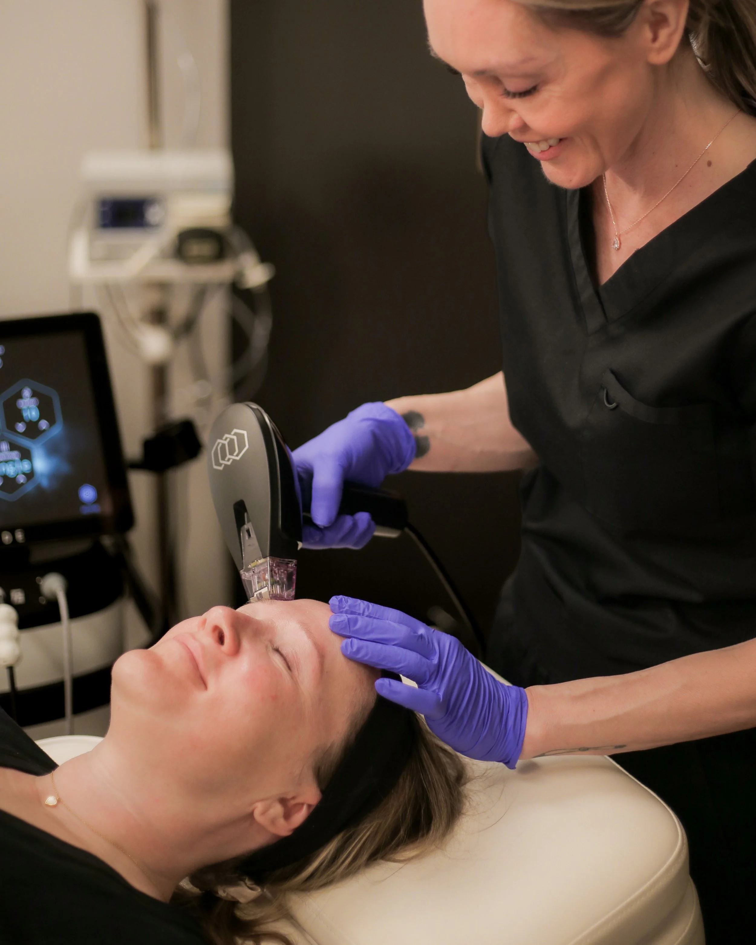 Woman patient receiving healthcare services. Halo Health Solutions - Phoenix West Valley Wellness and Aesthetic Care Services