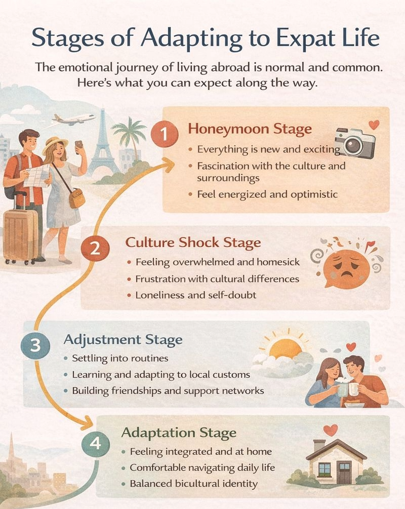 stages of adapting to expat life