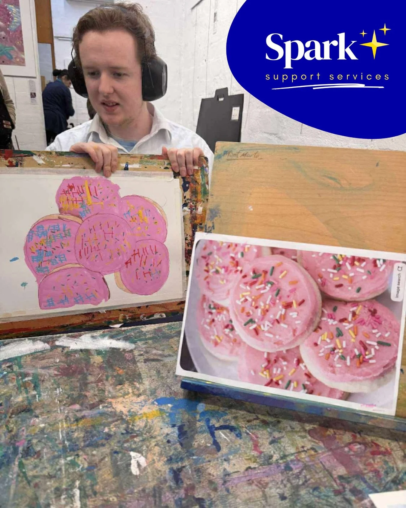 🎨Wednesday we get our Picasso on. Thank you to @boonahcreativearts day program for the wonderful session. Brenn did such a great job painting these sugar cookies! 
.
#igniteyourspark #serviceprovider #support #disabilitysupport #dayprogram