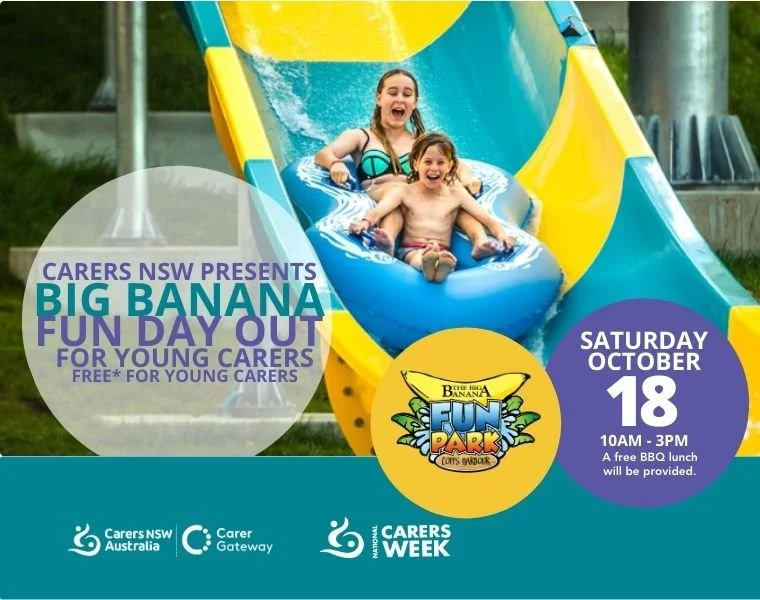 It's National Carers Week and to celebrate, Carers NSW are running a Big Banana Fun Day Out tomorrow, Saturday 18th Oct 10am in Coffs Harbour. Tickets available here: https://carersweek.com.au/ncw_event/carers-nsw-presents-big-banana-fun-day-out-for-