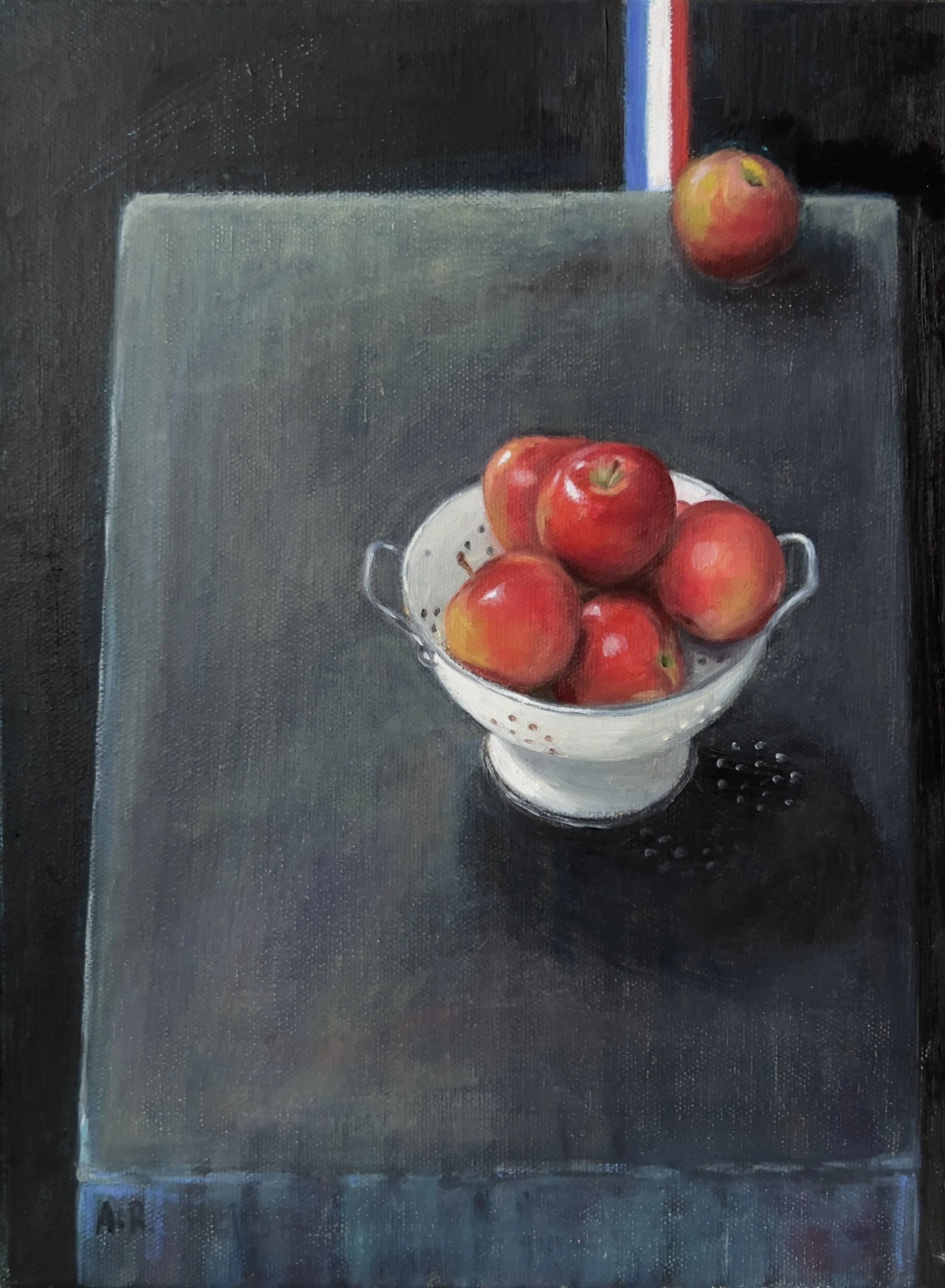 Apples(Diebenkorn-inspired), 9"x12", oil