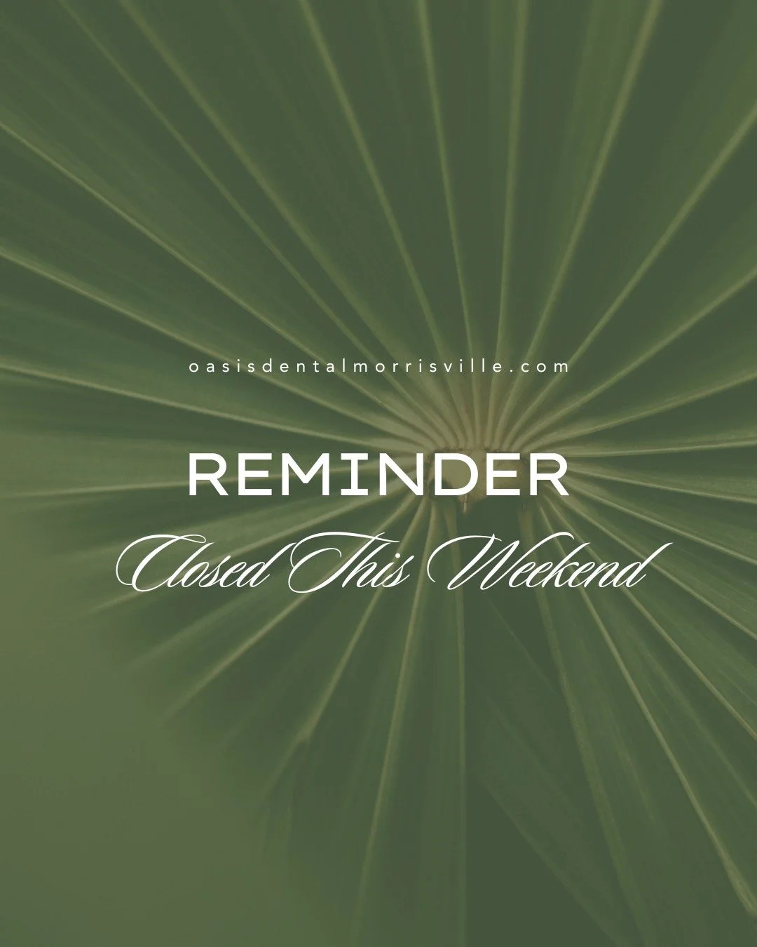Out of office for something extra special 💍
Oasis Dental is closed and will reopen Friday, October 31st. 
Thank you for your patience and warm wishes for Dr. Seriki&rsquo;s wedding!
#OasisDentalMorrisville #SmileWellness