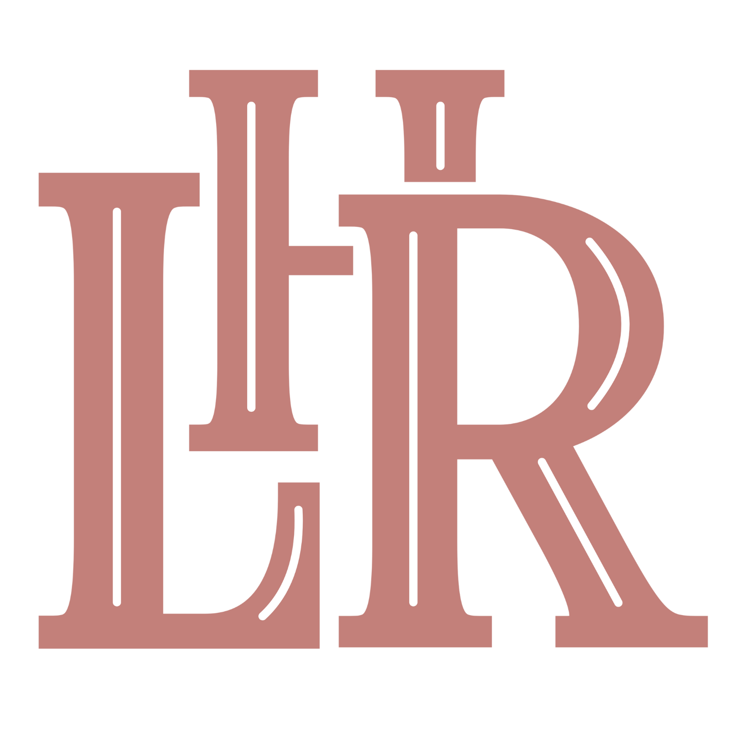 Large stylized pink capital letters E and R overlapping.
