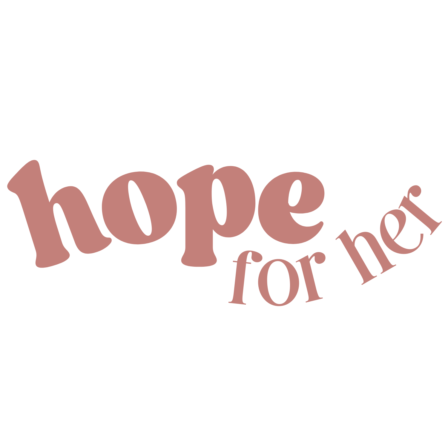 Text reading "hope for healing" in pink, wavy, stylized font.
