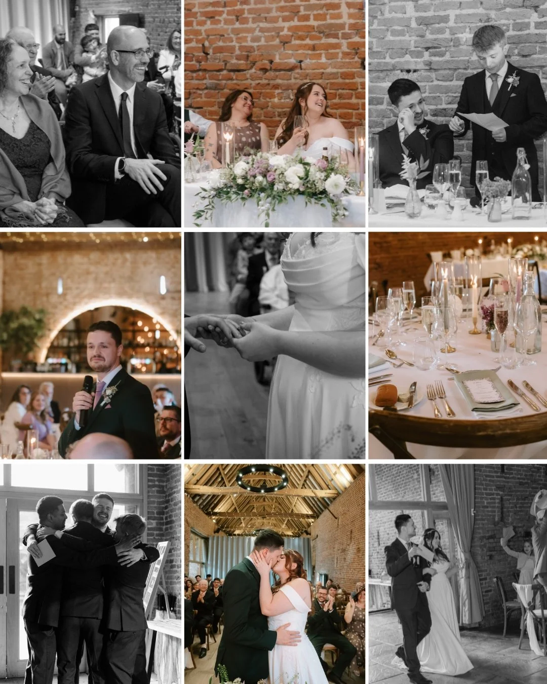 Guests laughing during wedding speeches captured in a natural documentary style at Copdock Hall