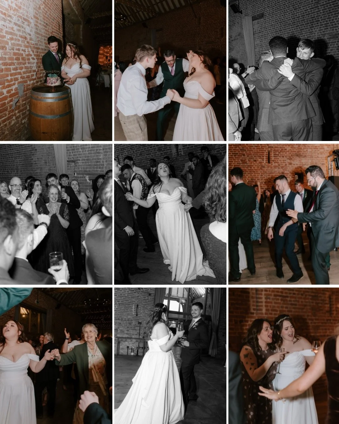 High energy dancefloor moments at Copdock Hall wedding in Suffolk with guests celebrating