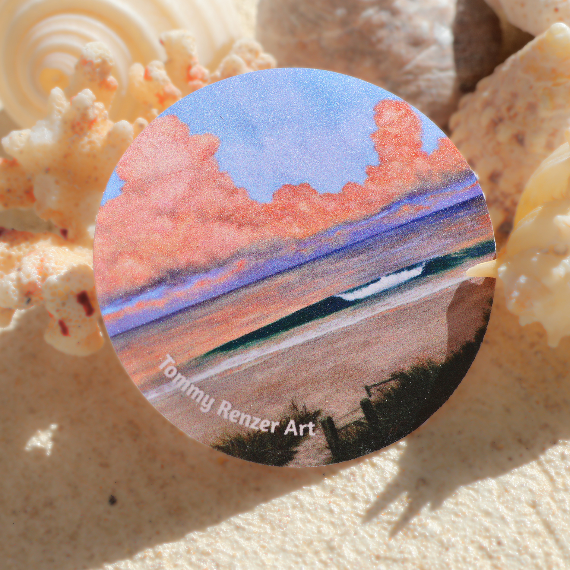 'Morning Coffee at Trigg' Sticker