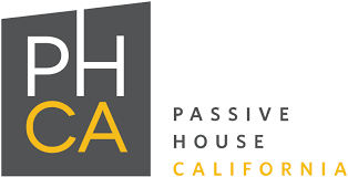 Logo of Passive House California with the text 'PHCA' and 'Passive House California'