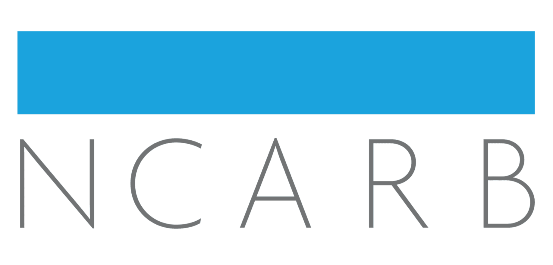 Logo with a blue rectangle above the text 'NCARB' in large gray letters.