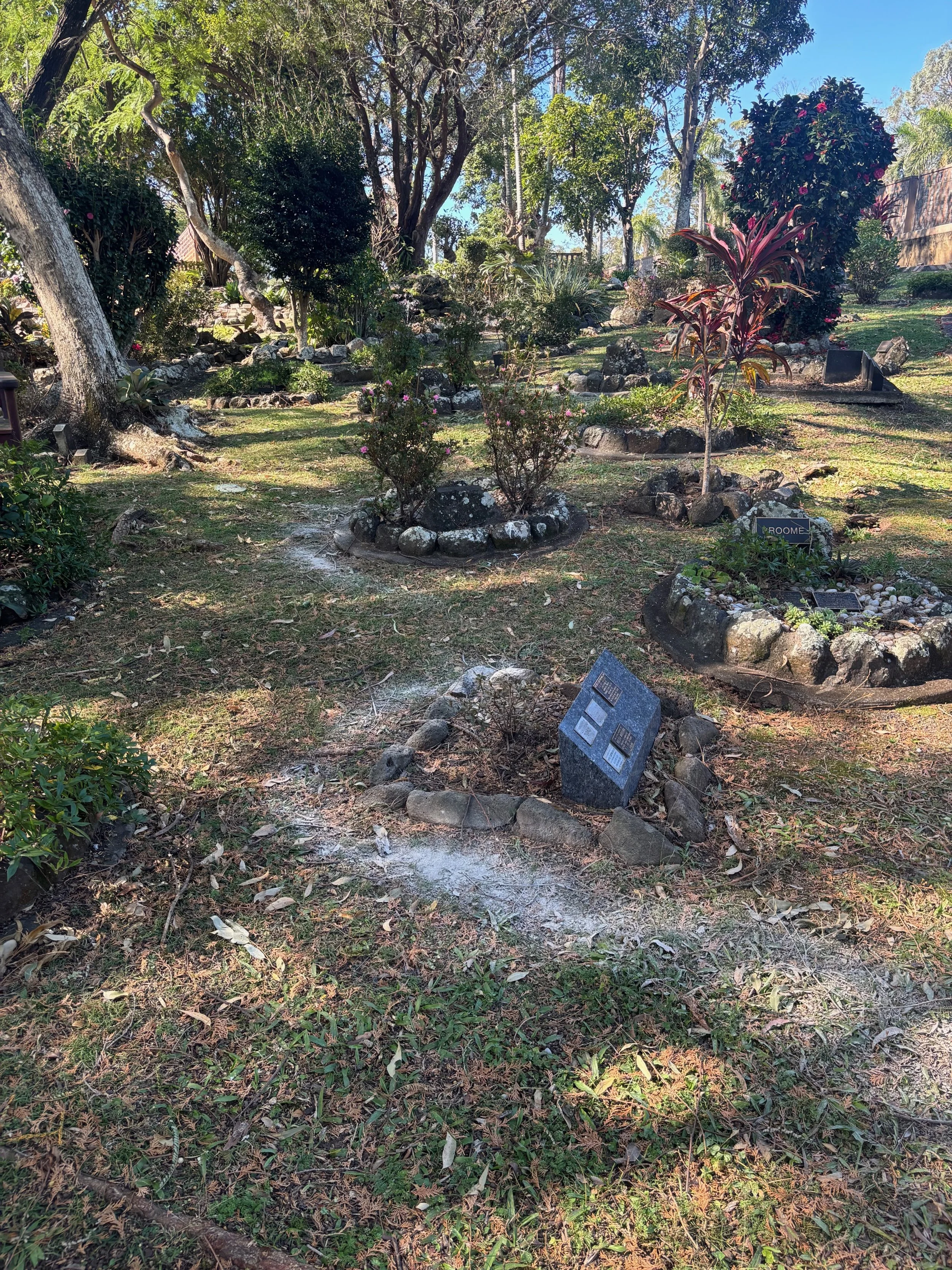 Memorial niches can be expensive, so some families choose to quietly scatter their loved one's ashes in a memorial garden without the niche so there is always somewhere special to visit.