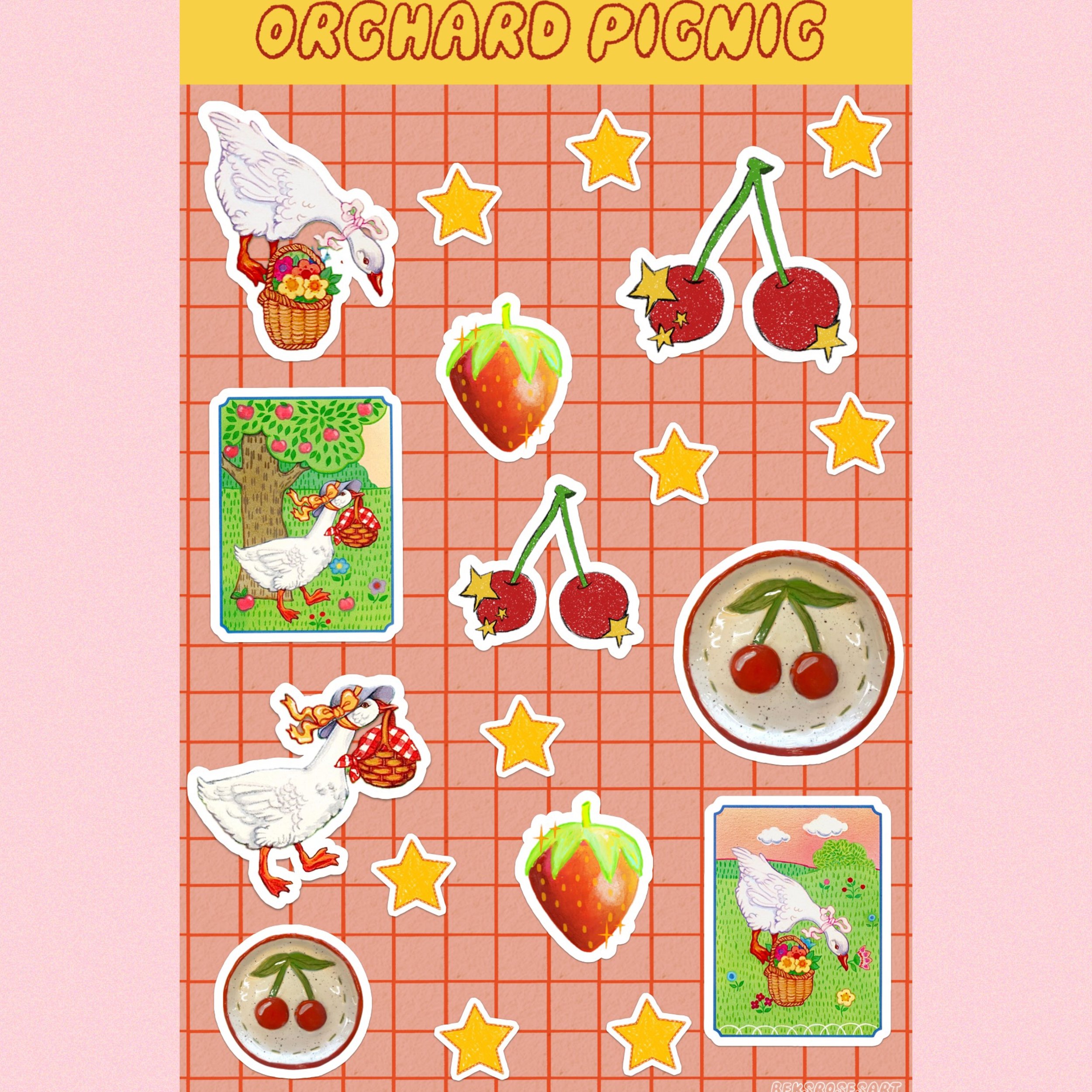 Orchard Picnic Sticker Sheet 5x7