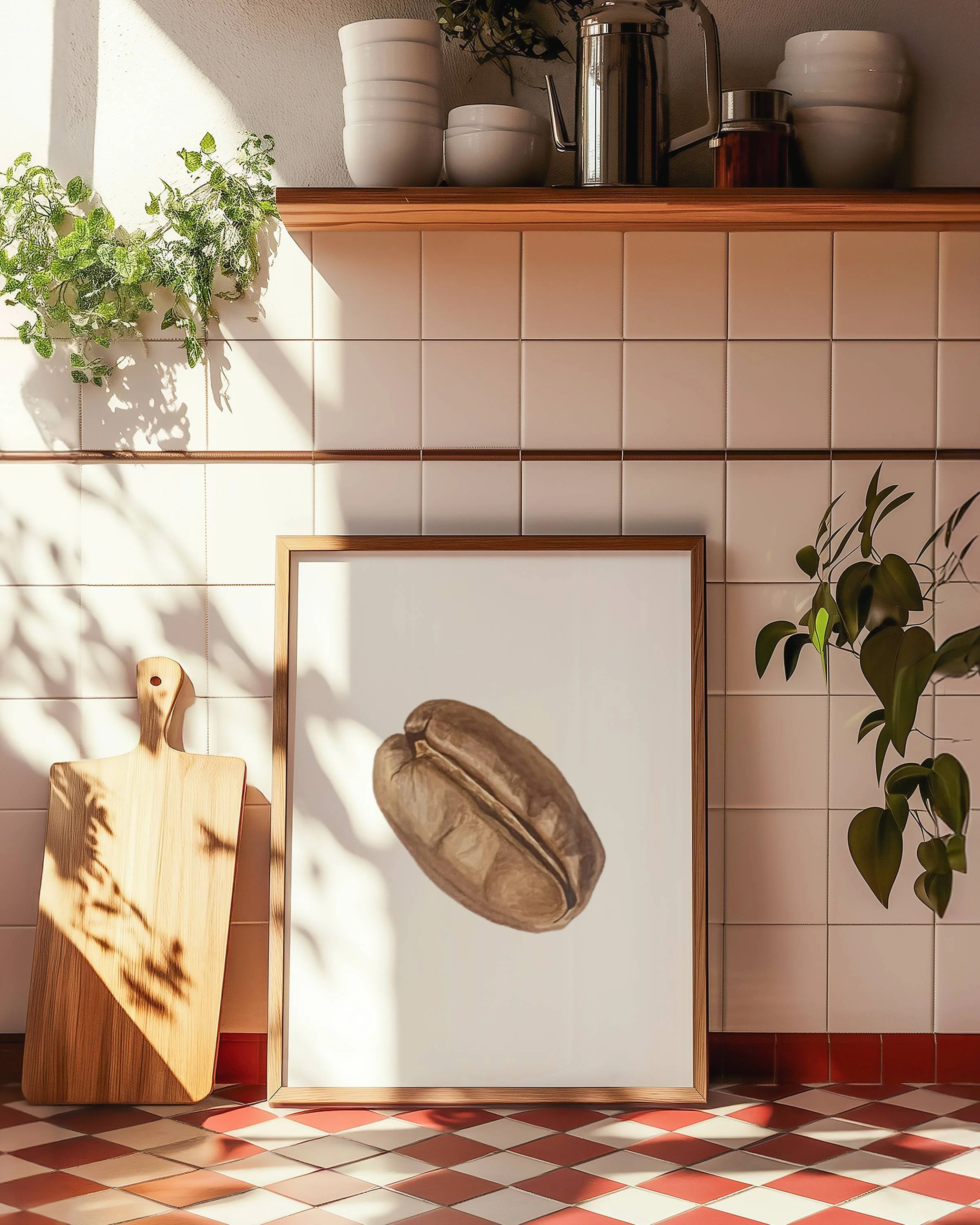 Coffee Bean Wall Art Print - Kitchen Decor