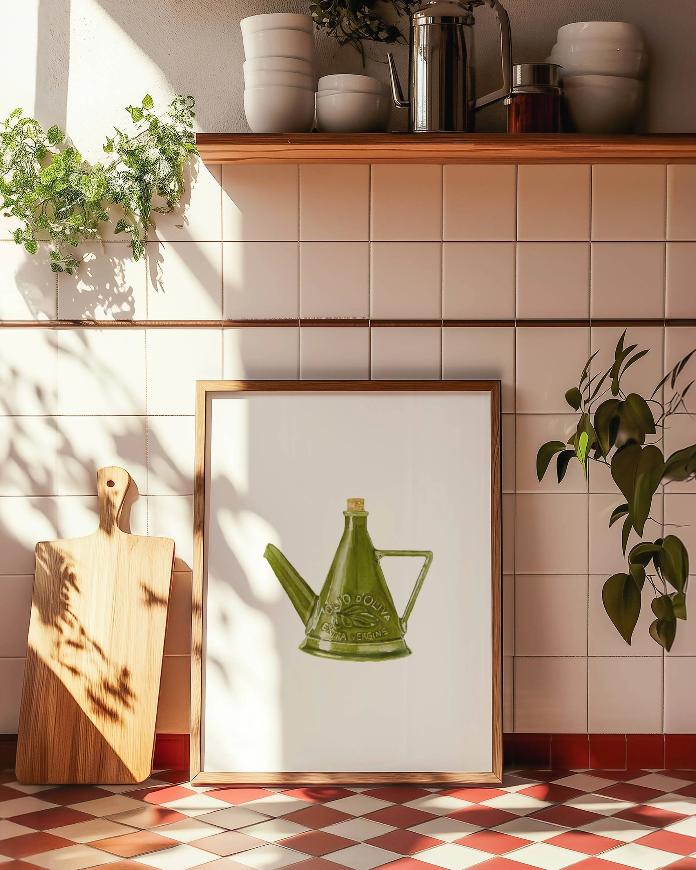Olive Oil Jug Print - Kitchen Decor