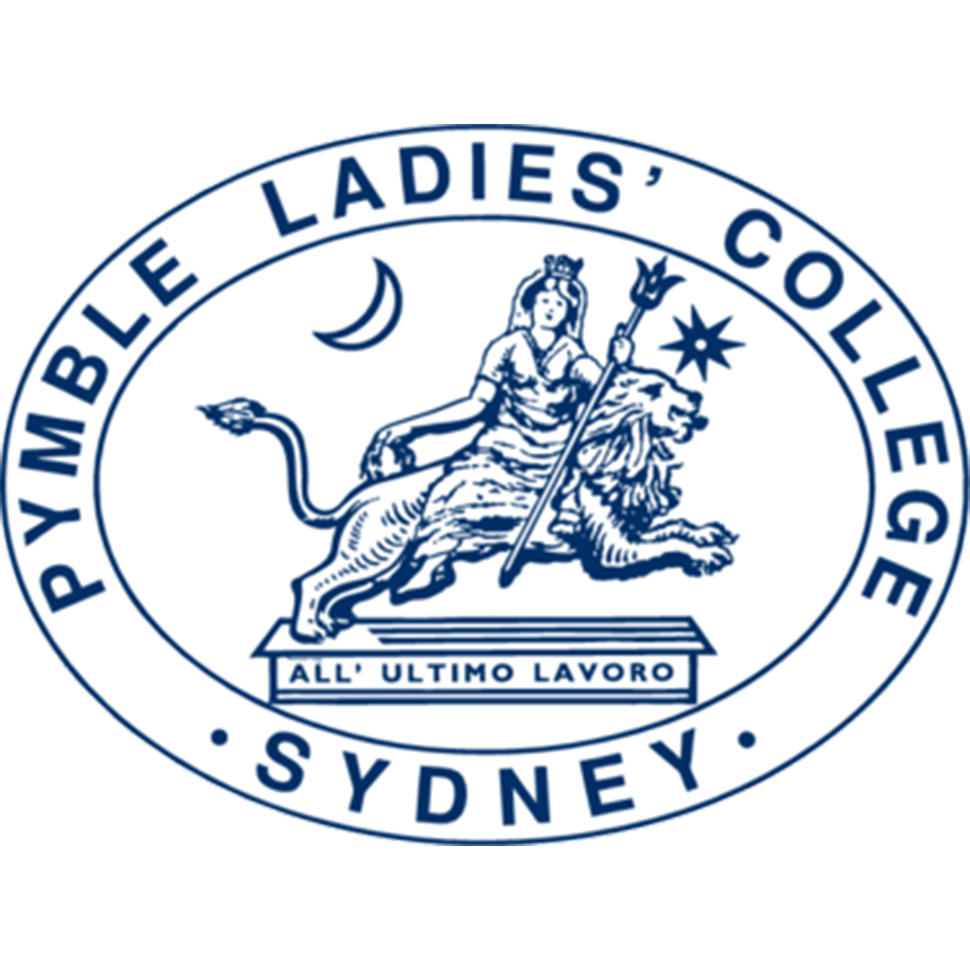 Seal of the Sydney Aquatic Ladies' College, featuring a woman riding a lion, holding a trident with a star, moon, and a starry sky in the background, with text around the seal.