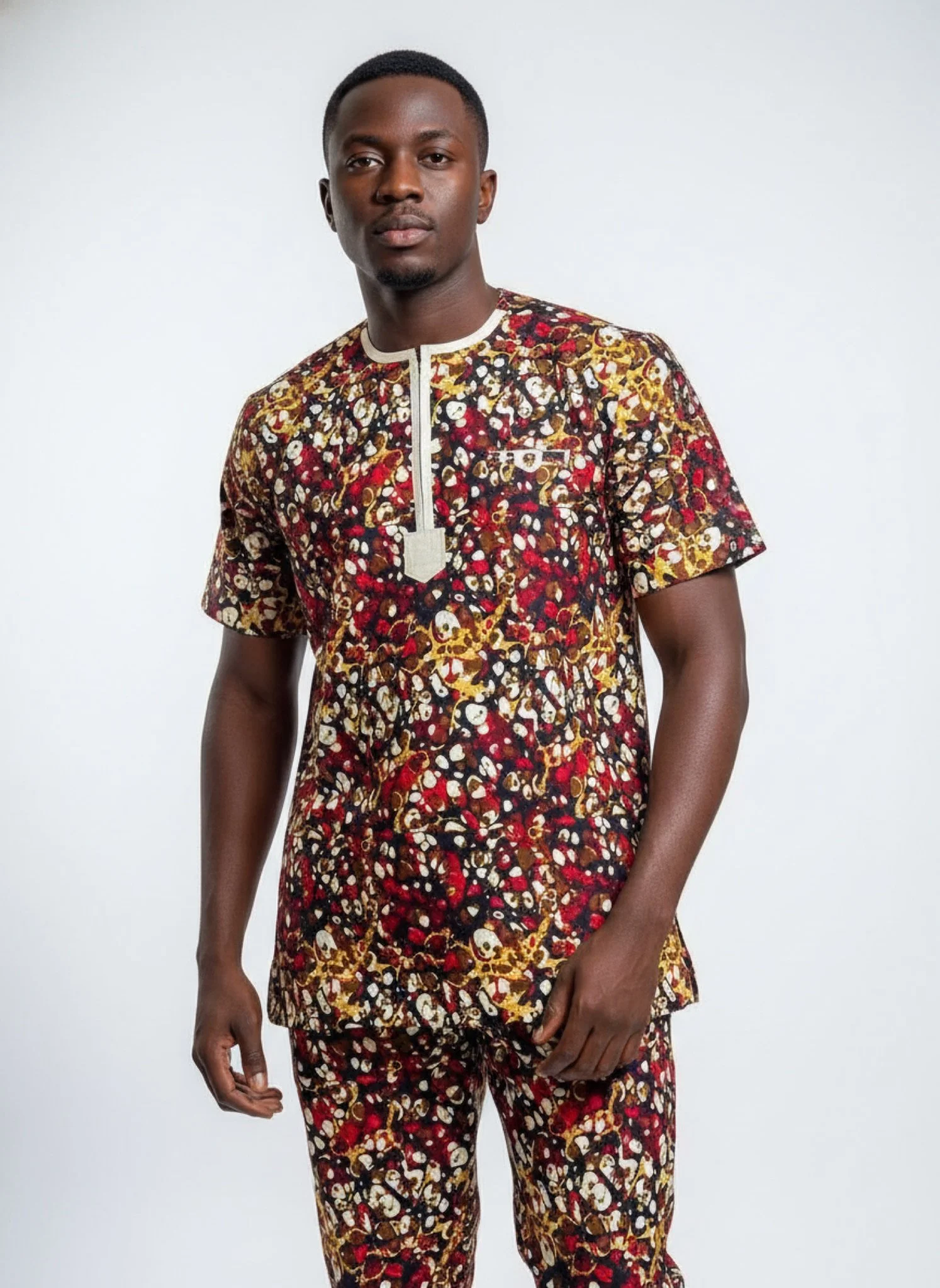 Molten Spirit Set - Men’s African-Inspired Outfit (US Men’s Size XLarge)