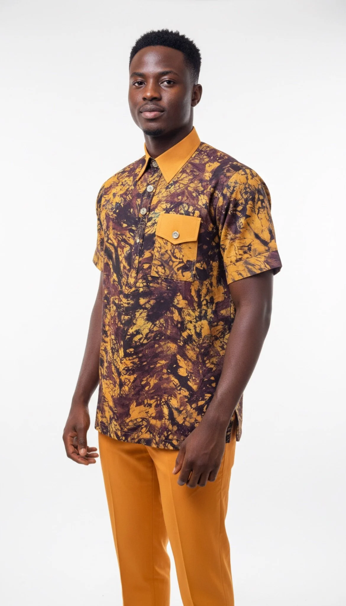 Golden Ember Set - Men’s African-Inspired Outfit (US Men’s Size XXLarge)