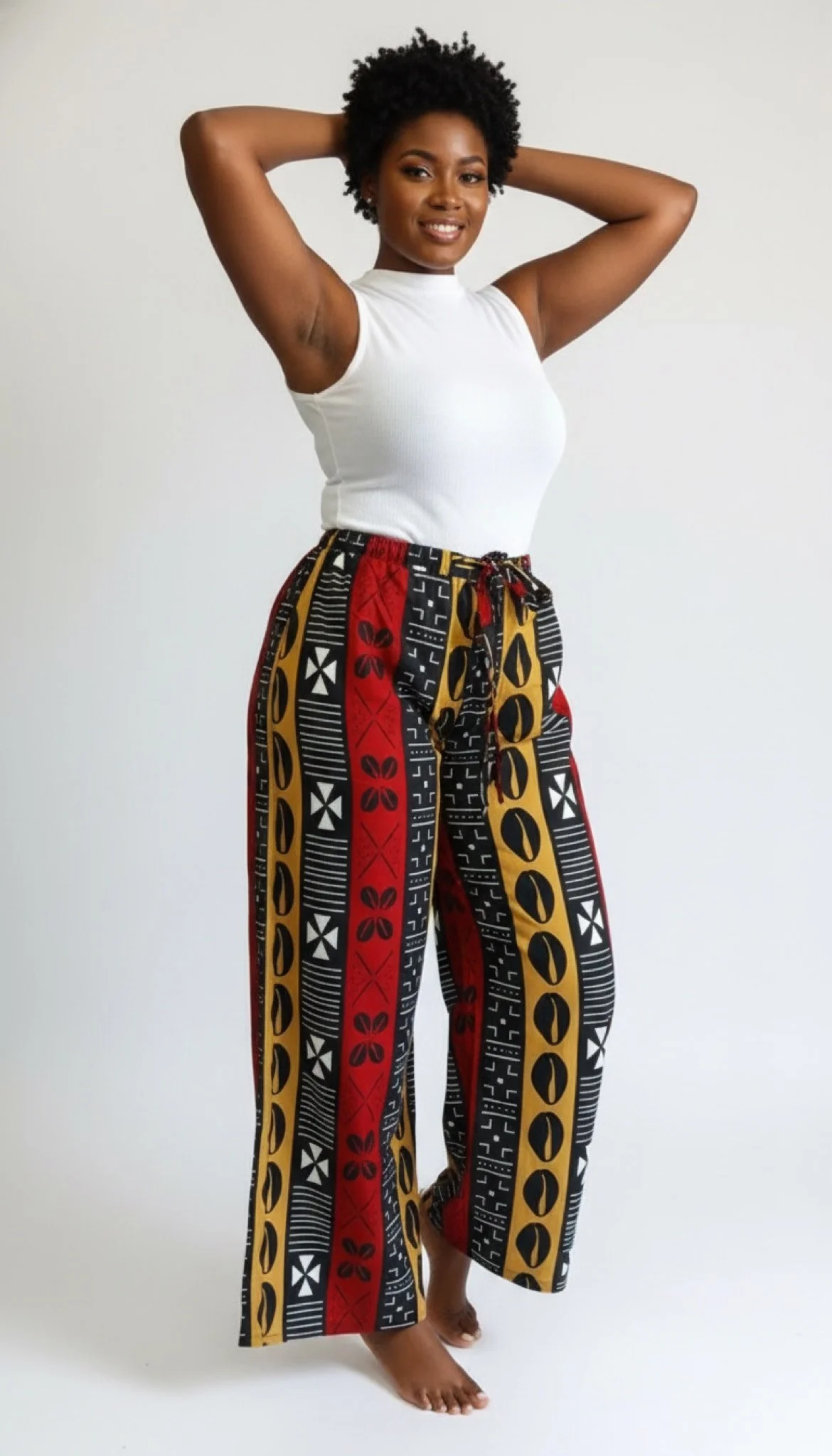ŋusẽ Heritage Palazzo Pants - African Print Wide-Leg Pants