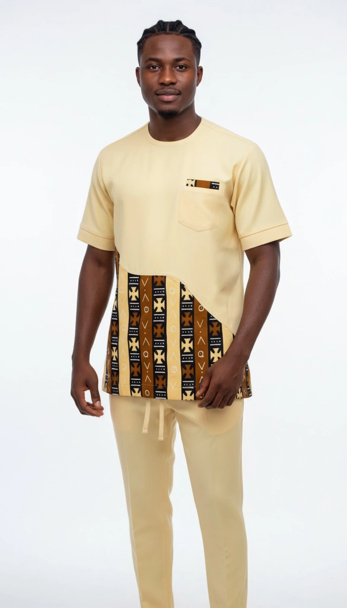 Golden Heritage Set - Men’s African-Inspired Outfit (US Men’s Size XXLarge)