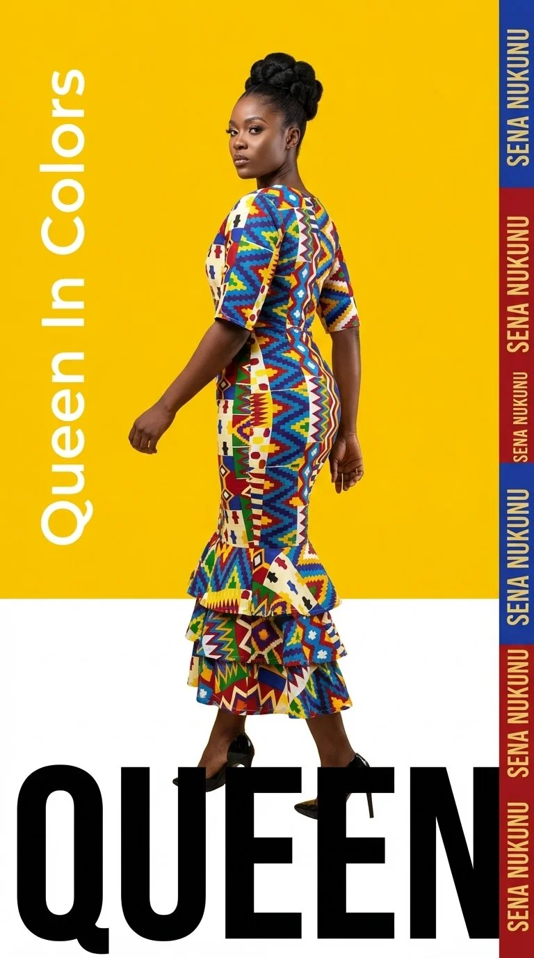 Woven Whispers Kente Peplum Dress- Women’s African-Inspired Outfit (US Women’s Size Large)