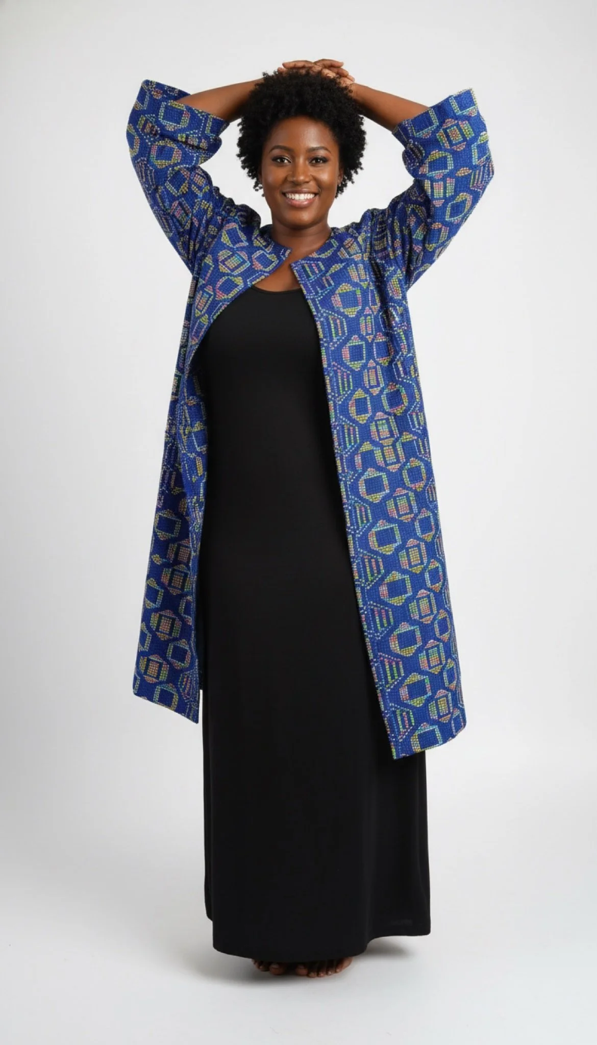 Heritage Prism Jacket - African Print Bell-Sleeve Open Jacket (Women’s | XXLarge)