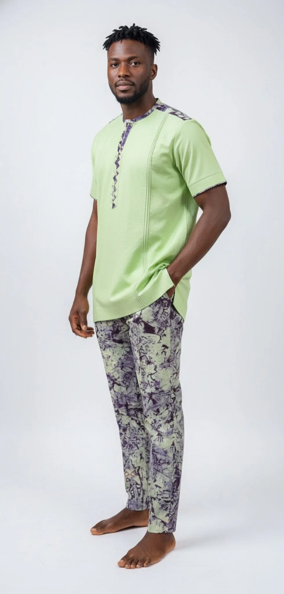 Emerald Essence Set - Men’s African-Inspired Outfit (US Men’s Size XLarge)