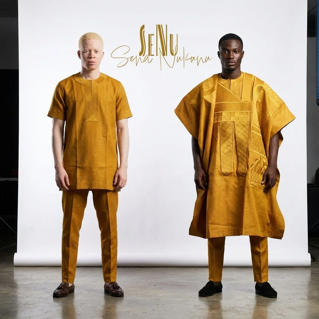 Gold Garnet Ascension Ensemble 3-Piece Agbada Set - Men’s African-Inspired Four-Piece Set (US Men’s Size XLarge)